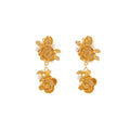 Luxury Gold Alloy Flower Tassel Drop With Pearl And Rhinestone Accents Women's Statement Earrings view 5