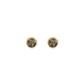 Vintage Luxury Black Enamel Starry Round Studs With Gold Rim Silver Needle Elegant Women's Earrings view 5