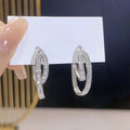 18K Gold Plated Copper Zircon Double Layer Round Ear Cuff Earrings Minimalist Luxury Geometric Jewelry view 1