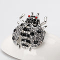 Red Gold Tone Ladybug Crystal Metal Brooch Pin for Jackets and Lapels view 3