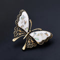Black Gold Tone Butterfly Shell Two Designs Metal Brooch Pin view 3