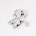 Aqua Silver Tone Shell Shell Metal Brooch Pin 3.6 x 4.6 cm view 5