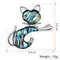 Aqua Silver Tone Shell Shell Metal Brooch Pin 3.6 x 4.6 cm view 2