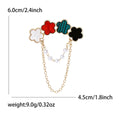 Alloy Pearl Chain Four Flower Brooch Pin For Womens Coats view 6