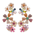 18K Gold Plated Copper Floral Clip-on Earrings Light Luxury Fashion Flower Ear Jewelry view 5