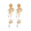 925 Sterling Silver Gold Flower Pearl Tassel Drop Earrings Vintage Floral Light Luxury view 5