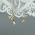 Minimal French Leaf Stud Earrings, Small Delicate Water Drop Bud Earrings, Sweet Niche Jewelry view 3