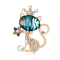Aqua Gold Tone Shell Crystal Shell Metal Brooch Pin view 6