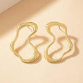 Heart Shaped Irregular Line Stud Earrings, Fashion Minimal Metallic Party Earrings For Women view 2