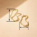 Heart Shaped Irregular Line Stud Earrings, Fashion Minimal Metallic Party Earrings For Women view 3