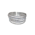 Rhinestone Geometric Multilayer Open Copper Bangle For Women Vintage Light Luxury Style view 5