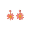 Bohemian Woven Raffia Daisy Flower Drop Alloy Statement Spring Beach Vacation Earrings view 5