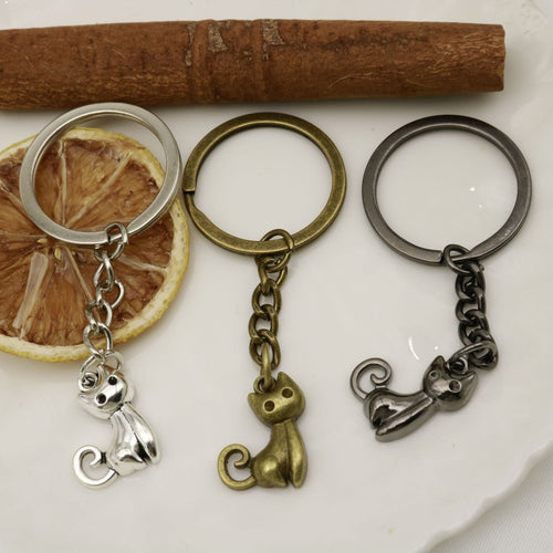 Zinc Alloy Cat Shape Keychain For Bag Charm Gift