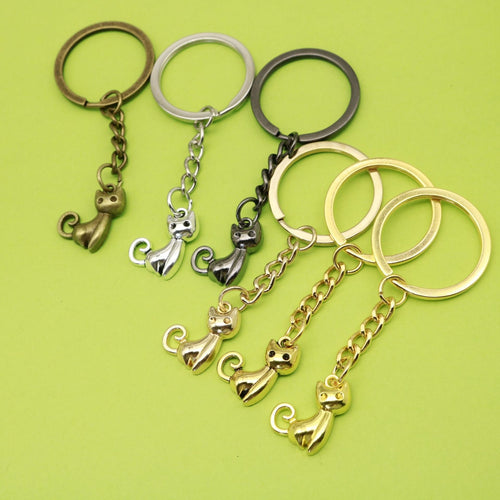 Zinc Alloy Cat Shape Keychain For Bag Charm Gift
