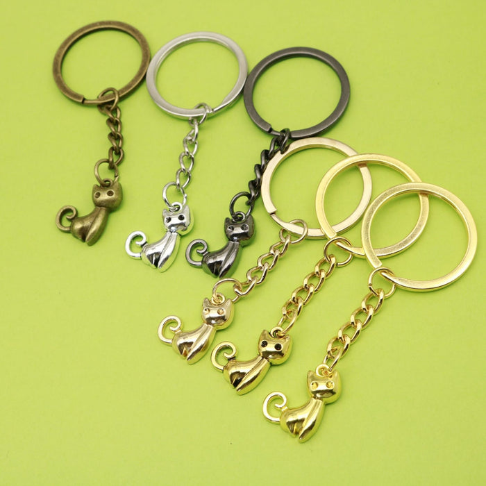 Zinc Alloy Cat Shape Keychain For Bag Charm Gift