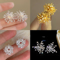 Korean Chic Zircon Metal Firework Stud Earrings With Silver Pins Geometric Line Jewelry view 3