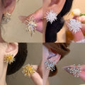 Korean Chic Zircon Metal Firework Stud Earrings With Silver Pins Geometric Line Jewelry view 4