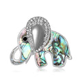 Alloy Rhinestone Shell Elephant Brooch For Elegant Women Apparel view 1