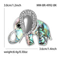 Alloy Rhinestone Shell Elephant Brooch For Elegant Women Apparel view 5