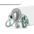 Alloy Rhinestone Shell Elephant Brooch For Elegant Women Apparel view 2