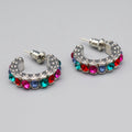 Dopamine Colorful Lightweight Luxury C Shape Round Stud Earrings For Fashion Jewelry view 5