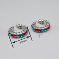 Dopamine Colorful Lightweight Luxury C Shape Round Stud Earrings For Fashion Jewelry view 4