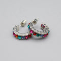 Dopamine Colorful Lightweight Luxury C Shape Round Stud Earrings For Fashion Jewelry view 1