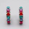 Dopamine Colorful Lightweight Luxury C Shape Round Stud Earrings For Fashion Jewelry view 2