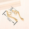Crumpled Metallic Stud Earrings For Women, Exaggerated Irregular Line Statement Earrings view 4