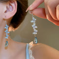 Resin Rhinestone Butterfly Tassel Drop Earrings Teardrop Beach Vacation Style view 1