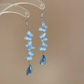 Resin Rhinestone Butterfly Tassel Drop Earrings Teardrop Beach Vacation Style view 2