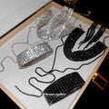 European Style Copper Rhinestone Tassel Jewelry Set With Geometric Choker Bracelet Earrings view 1
