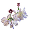 Copper Fabric Flower Tassel Drop Earrings Vacation Beach Style Floral Stud Jewelry view 5