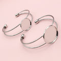20/25mm Iron Bracelet Cabochon Tray Base DIY Jewelry Findings 10g view 2