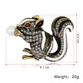 Gold Tone Silver Tone Squirrel Crystal Two Designs Metal Brooch Pin view 2