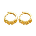 18K Gold Plated Copper Round Coin Huggie Earrings Vintage Geometric Light Luxury Style For Women view 5