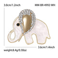 Alloy Rhinestone Shell Elephant Brooch For Elegant Women's Clothing Decoration view 5
