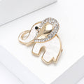 Alloy Rhinestone Shell Elephant Brooch For Elegant Women's Clothing Decoration view 3