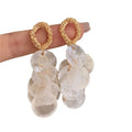 Chic Round Shell Tassel Drop Earrings With Silver Needle Geometric Fresh Style view 5