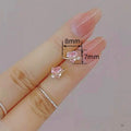 Pink Heart Stud Earrings For Women, Sparkling Cupid Heart Ear Cartilage Nail Fashion Jewelry view 4