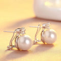 Faux Pearl Stud Earrings For Women, Light Luxury High End Clip Buckle Fashion Ear Jewelry view 2
