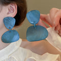Korean Minimalist Acrylic Irregular Oval Geometric Stud Earrings Elegant Designer Style view 3