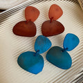 Korean Minimalist Acrylic Irregular Oval Geometric Stud Earrings Elegant Designer Style view 2