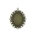 Vintage Metal Oval Beaded Cabochon Setting in Multiple Finish Options for Jewelry Making view 2