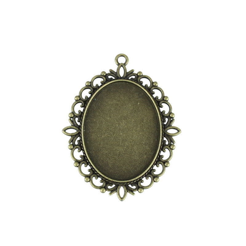 30x40mm Vintage Double-Sided Cabochon Tray Bezel Setting