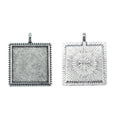 Square Beaded Edge Pendant Tray Jewelry Making Component view 4