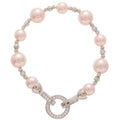 Light Luxury French Faux Pearl Zircon Geometric Round Bangle For Women view 5