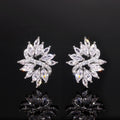 Light Luxury Geometric Zircon Marquise Stud Earrings For Elegant Wedding Bridal Styling view 1