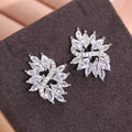 Light Luxury Geometric Zircon Marquise Stud Earrings For Elegant Wedding Bridal Styling view 3