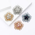 Alloy Rhinestone Hollow Crystal Flower Brooch For Women's Apparel view 2